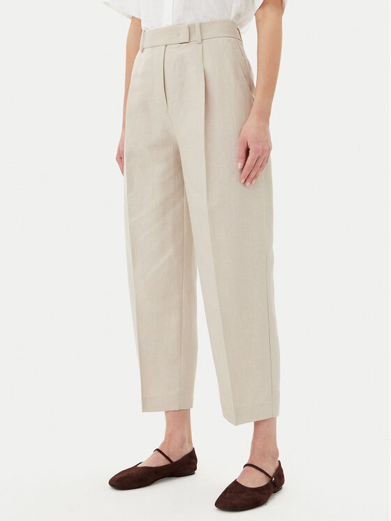 Tommy Hilfiger Tommy Hilfiger Pantaloni din material WW0WW45461 Bej Tapered Fit
