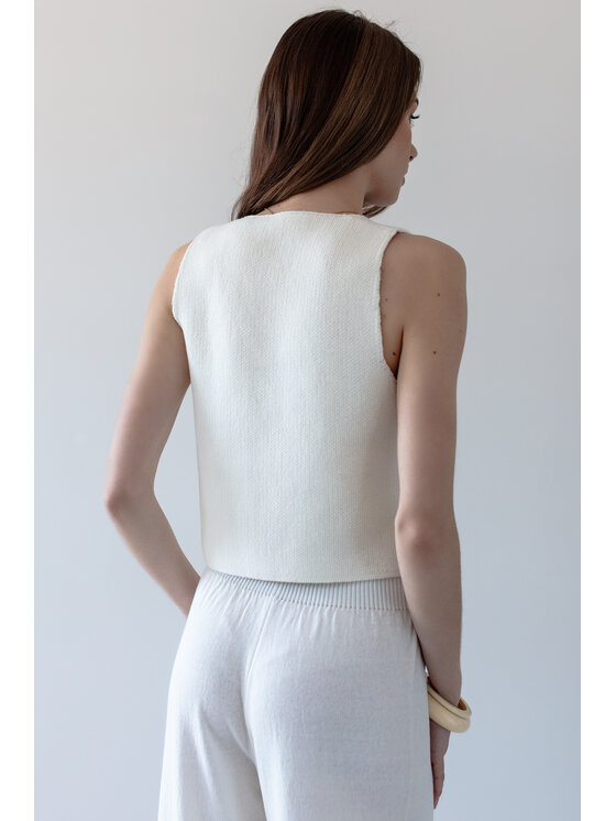 Fobya Fobya Kamizelka F2022 Écru Basic Fit