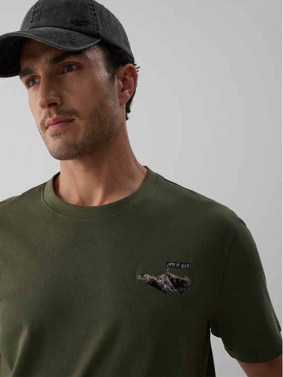 4F 4F T-Shirt OVERLAND Khaki Regular Fit