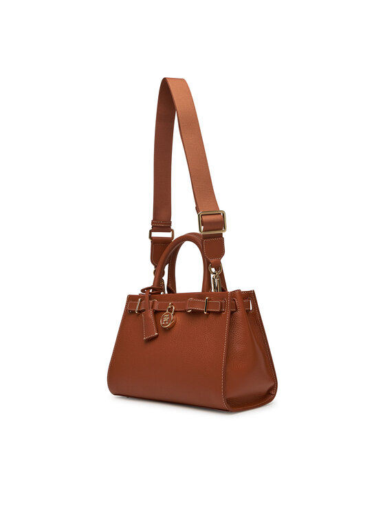 Tommy Hilfiger Tommy Hilfiger Дамска чанта American Icon Mini Tote Leather AW0AW17188 Кафяв