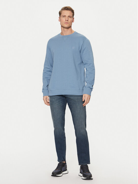 BOSS BOSS Felpa Westart 50509323 Celeste Relaxed Fit