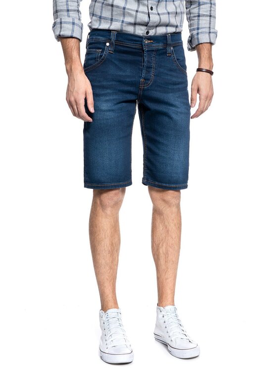 Mustang Mustang Szorty jeansowe CHICAGO SHORT Niebieski Slim Fit