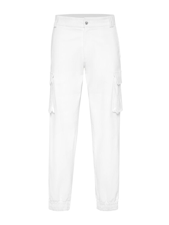 PHILIPP PLEIN PHILIPP PLEIN Spodnie cargo 24719 Biały Cargo Fit