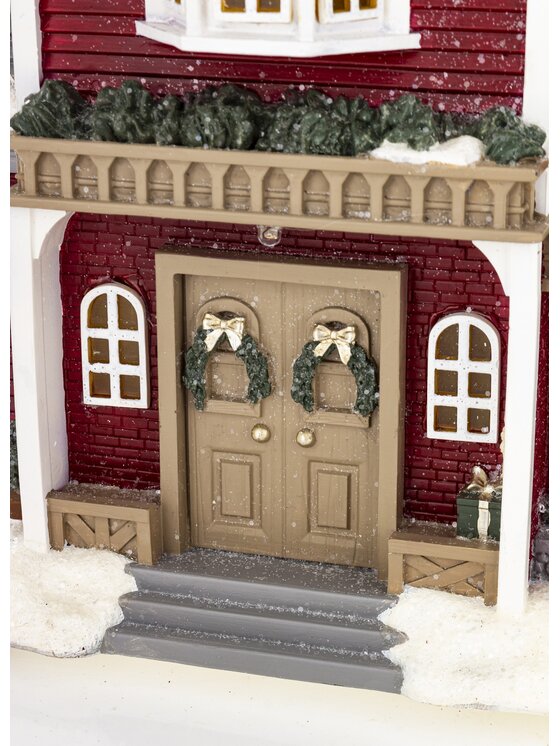 MIAhome MIAhome Dekoracja domek LED 28x25x143,5cm rodzinny FAMIGLIA Czerwony