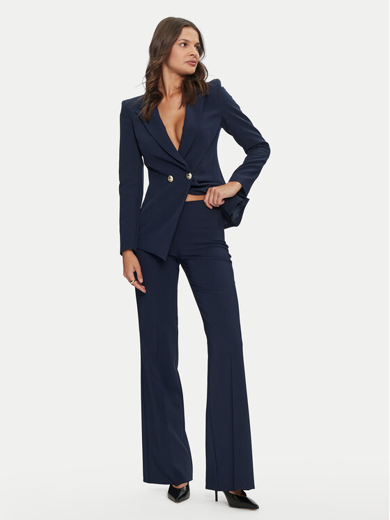 Rinascimento Rinascimento Kalhoty z materiálu CFC0119997003 Tmavomodrá Regular Fit