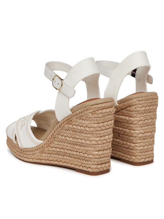 Tommy Hilfiger Tommy Hilfiger Espadrilles Tommy Hilfiger Espad High Wedge FW0FW08668 Ekru