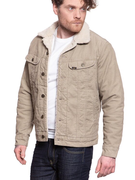 Lee Lee Kurtka zimowa SHERPA JACKET Beżowy Regular Fit