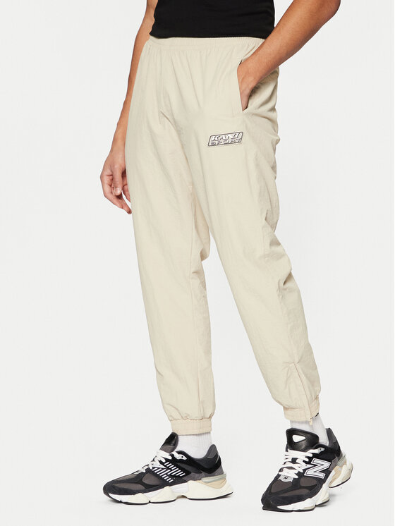 Karl Kani Teplákové nohavice Sport Patch Essential 60030075 Béžová Relaxed Fit