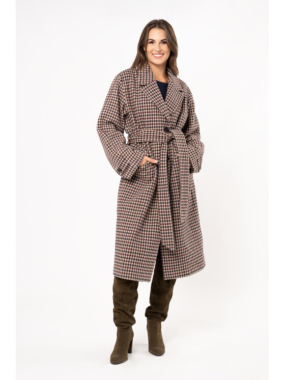 QUIOSQUE QUIOSQUE Kabát 9TP002 Hnědá Regular Fit