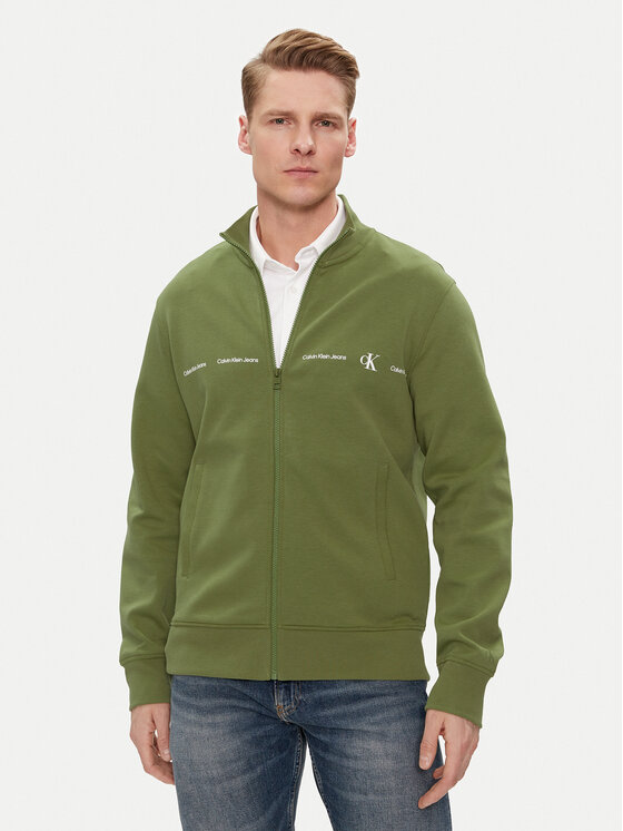 Calvin Klein Jeans Calvin Klein Jeans Суитшърт Logo Repeat J30J325493 Зелен Regular Fit