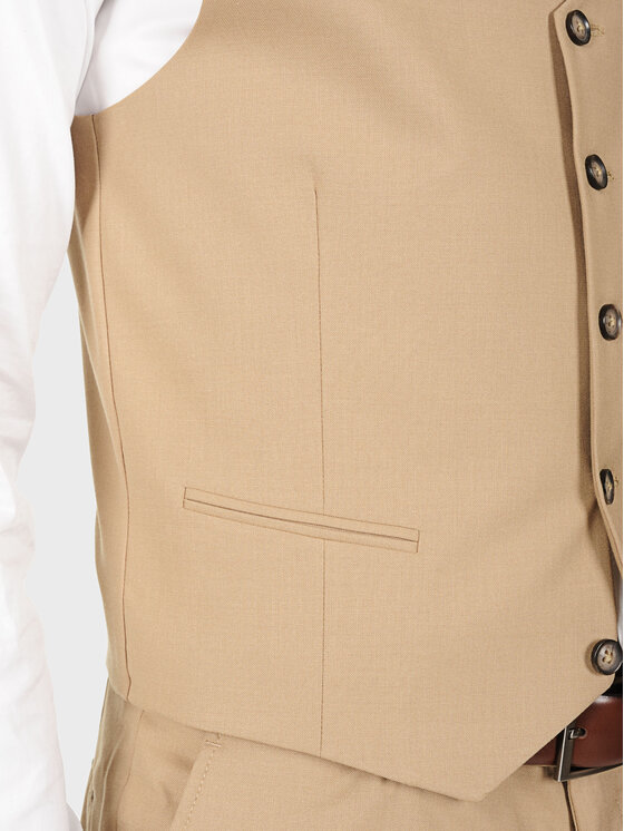 Evenemen Evenemen Kamizelka BEJ Beżowy Slim Fit