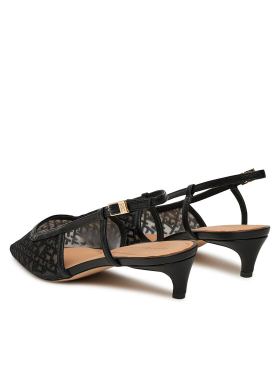 Tommy Hilfiger Tommy Hilfiger Szandál Mono Squared Toe Kitten Slingb FW0FW08746 Fekete