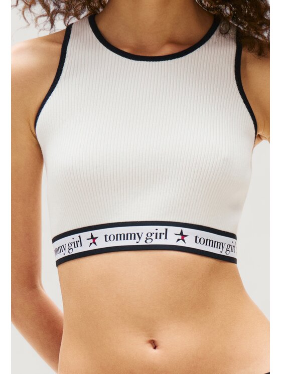 Tommy Jeans Tommy Jeans T-Shirt TOMMY GIRL KNITTED T Λευκό Girl Fit