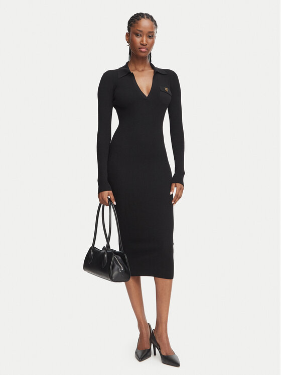 Elisabetta Franchi Elisabetta Franchi Trikotāžas kleita AM-08B-66E2-V380 Melns Slim Fit
