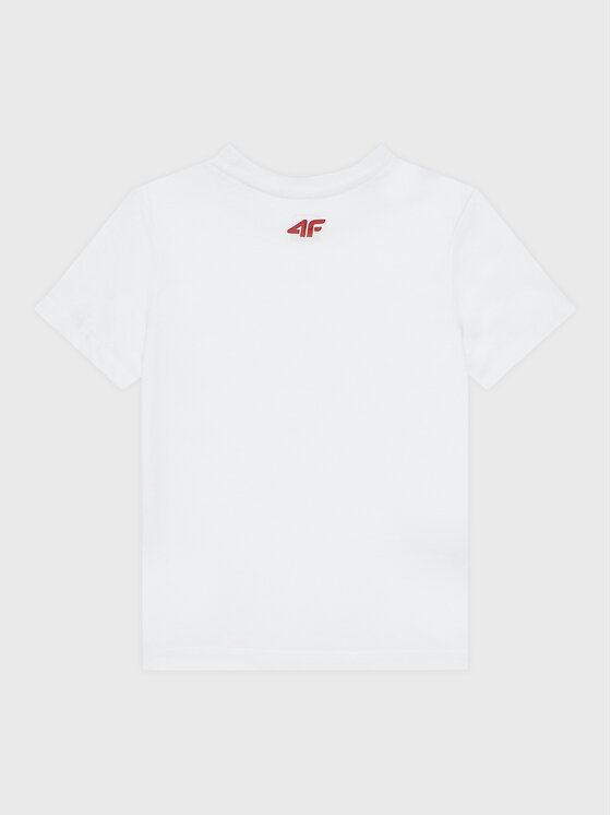 4F 4F Tricou HJZ22-JTSM007 Alb Regular Fit
