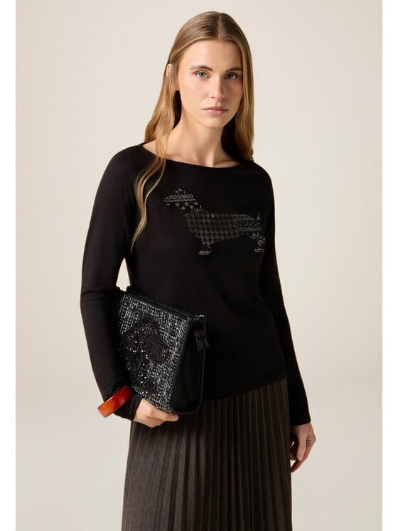 Oltre Oltre T-shirt G070J104663N0Z3 Nero Regular Fit