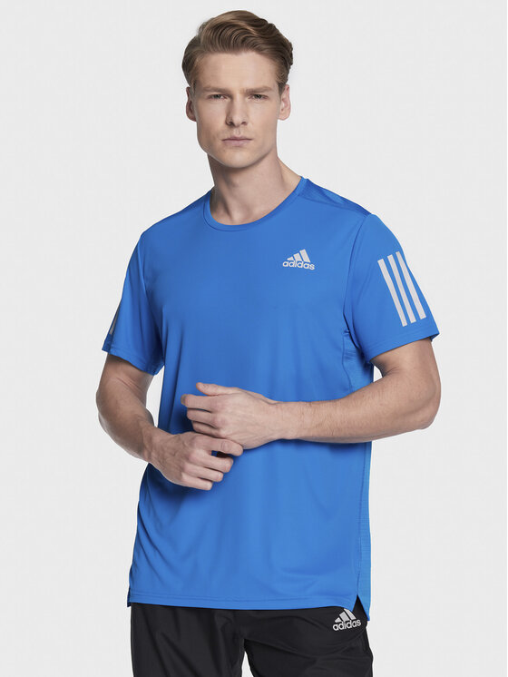adidas adidas Технічна футболка Own The Run HB7450 Голубий Regular Fit