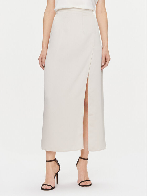 Bruuns Bazaar Midi sukňa BBW3744 Écru Regular Fit