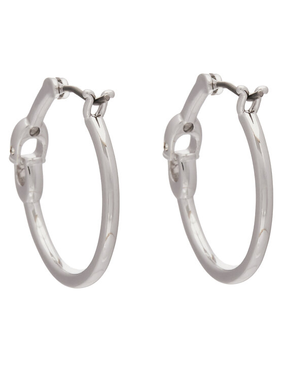 Coach Coach Náušnice Signature Hoop Earrings 37408160RHO030 Strieborná