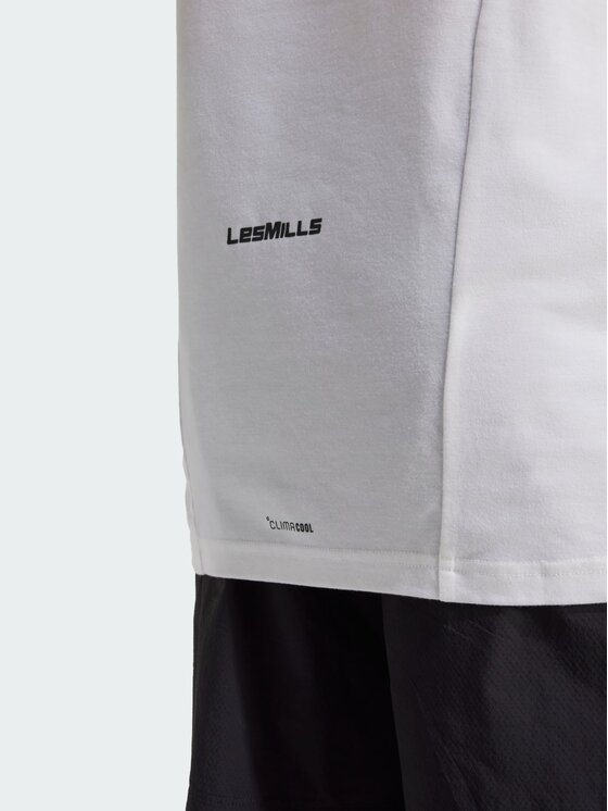 adidas adidas Koszulka techniczna Les Mills Graphic Biały Slim Fit
