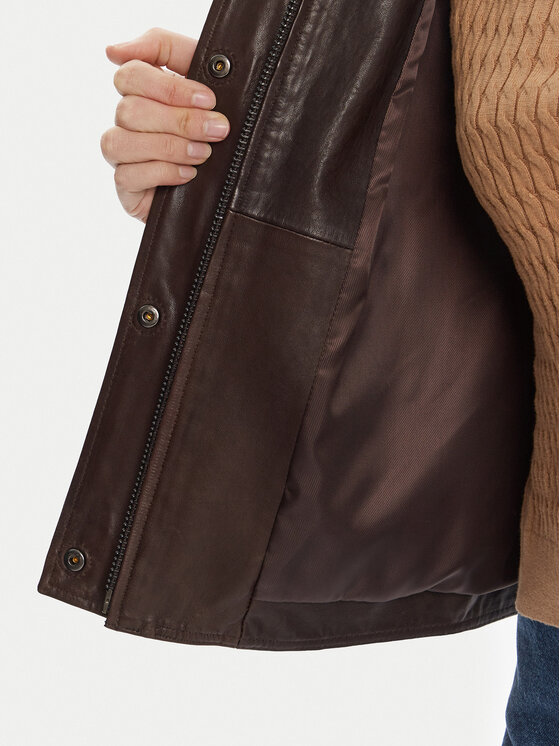 Weekend Max Mara Weekend Max Mara Giacca di pelle Berbice 2525446021 Marrone Regular Fit