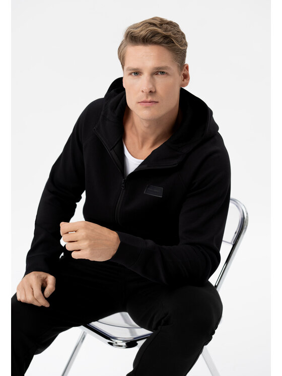 Volcano Volcano Bluza B-ANDRE Czarny Regular Fit