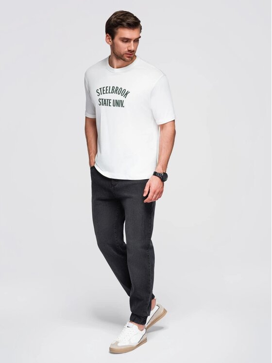 Ombre Ombre Jeansy OM-PADJ-0265 Czarny Jogger Fit