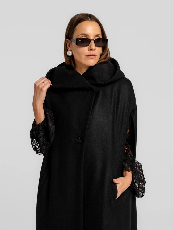 MANDRAGORA MANDRAGORA Poncho Fean Nero Standard Fit