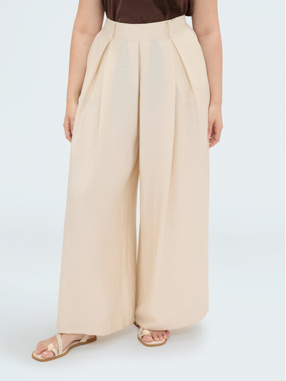 Fiorella Rubino Fiorella Rubino Spodnie materiałowe P015L002553N002 Kremowy Over Fit