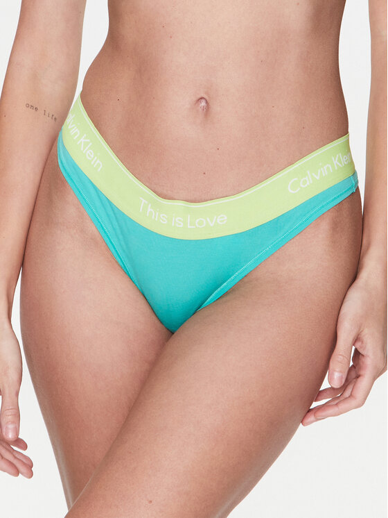 Calvin Klein Underwear Stringi 000QF7283E Zaļš