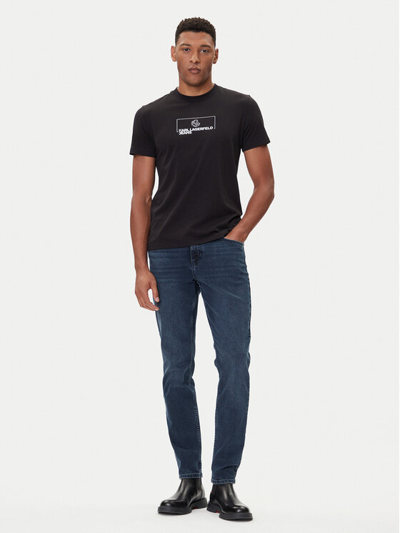 Karl Lagerfeld Jeans Karl Lagerfeld Jeans Тишърт A4M17020 Черен Slim Fit