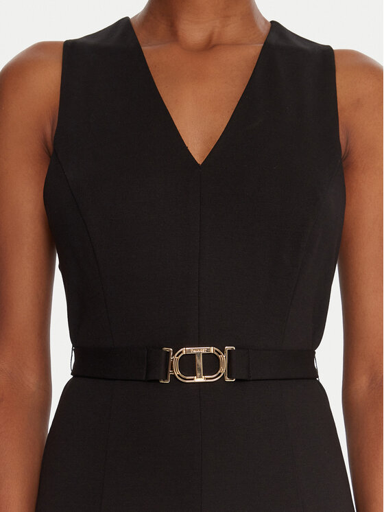 TWINSET TWINSET Коктейлна рокля 252TP2606 Черен Slim Fit