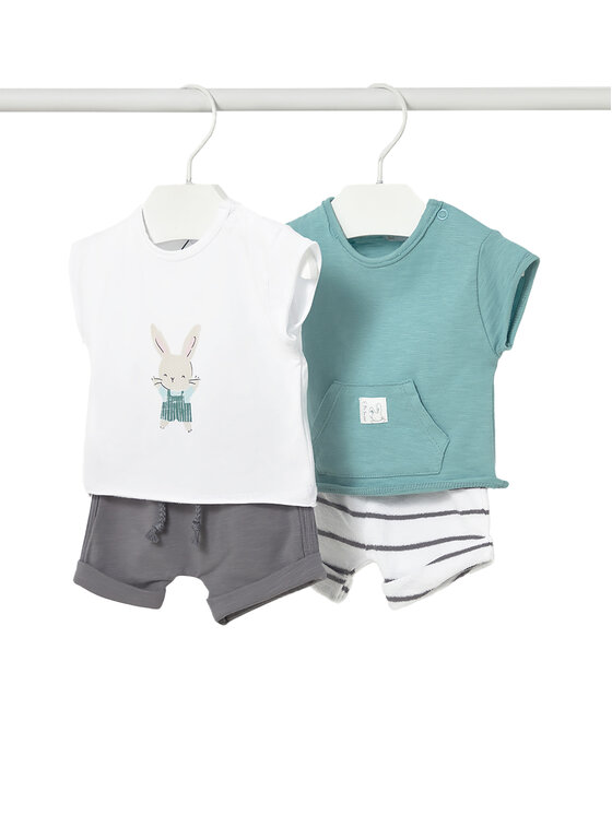Mayoral Set 2 tricouri și pantaloni scurți 1626 Colorat Regular Fit