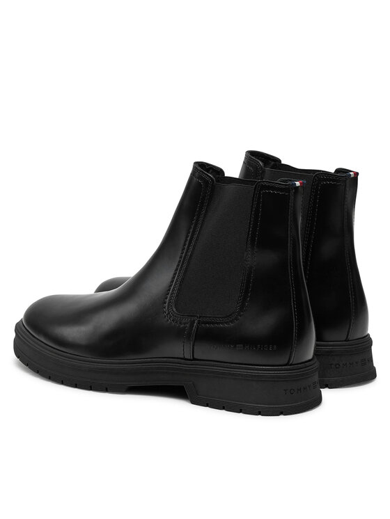 Tommy Hilfiger Tommy Hilfiger Боти тип челси Hilfiger Abrasiv Warm Lth Chels FM0FM05176 Черен
