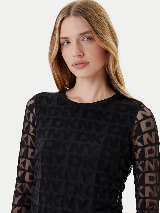 DKNY DKNY Majica P53HFWMF Crna Regular Fit