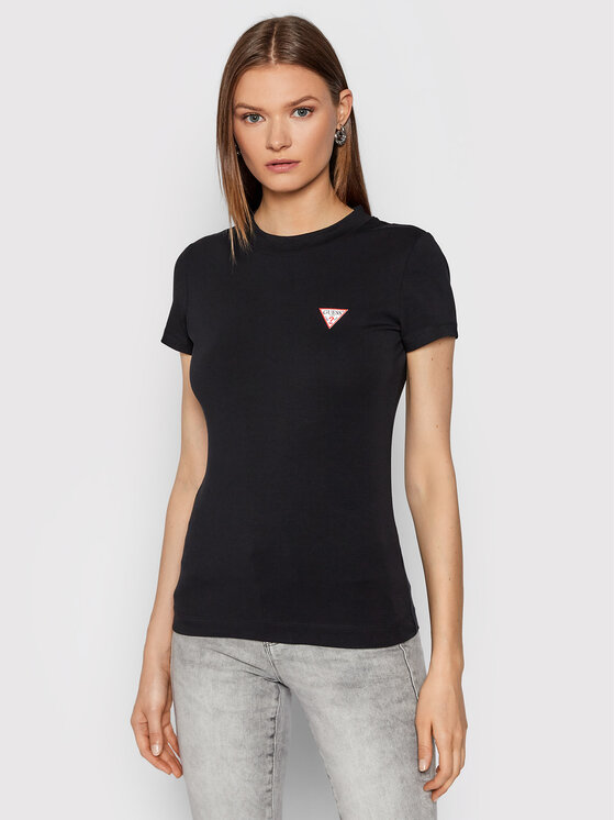 Guess Guess T-Shirt Mini Triangle W1YI0Z J1311 Czarny Slim Fit