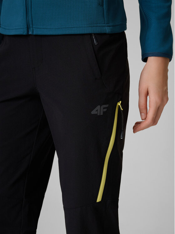 4F 4F Spodnie outdoor TREKKING Czarny Regular Fit