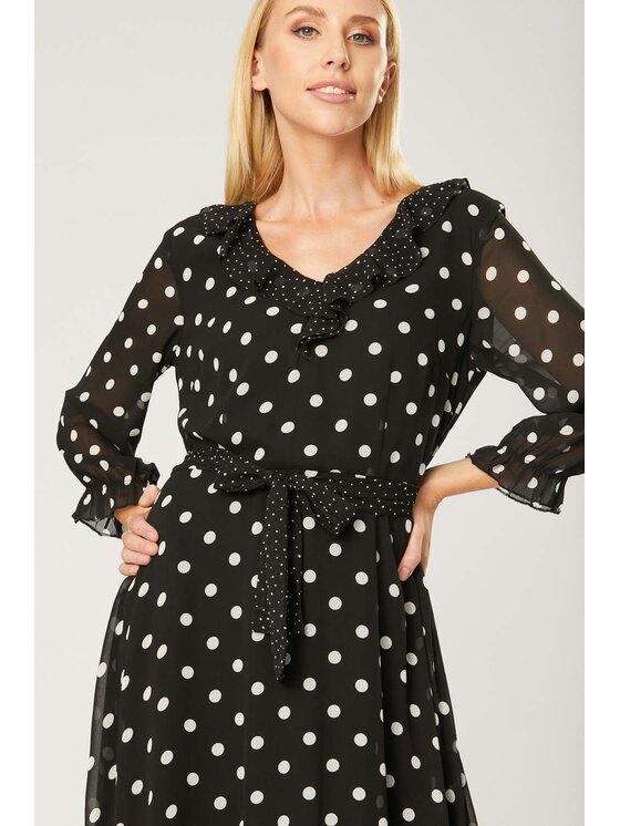 QUIOSQUE QUIOSQUE Každodenné šaty CHECKOSH DRESS Čierna Regular Fit