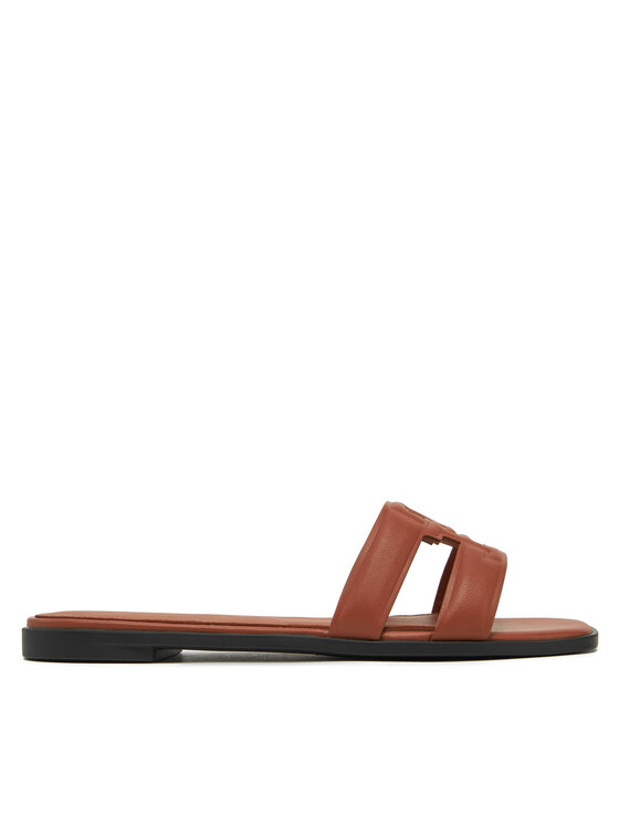 Damskie Klapki Tommy Hilfiger, Rozmiar 36, Brązowe, Th Logo Strap Mule FW0FW08671