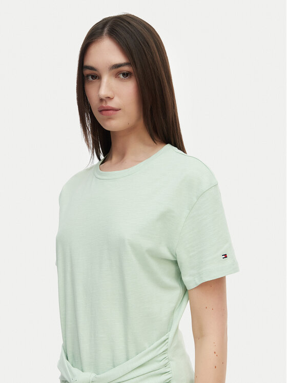 Tommy Hilfiger Tommy Hilfiger Marškinėliai WW0WW49256 Šviesiai žalia Relaxed Fit