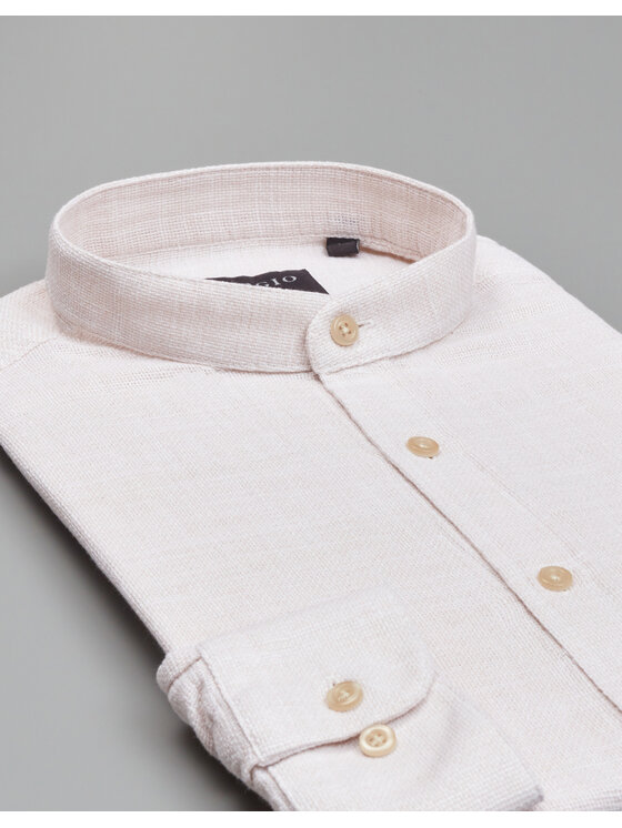 Borgio Borgio Koszula limido_00558 Beżowy Slim Fit