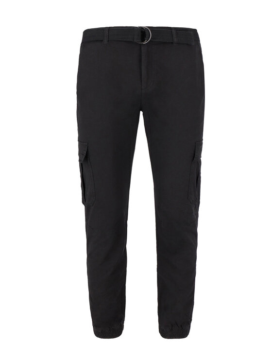 Volcano Volcano Spodnie cargo R-FORN Czarny Regular Fit