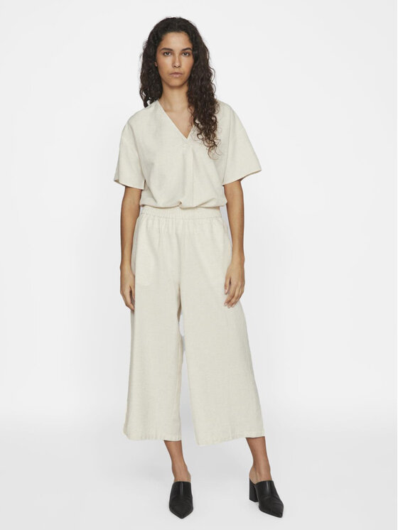 Vila Vila Кюлоти Prisilla 14096234 Бежевий Straight Fit