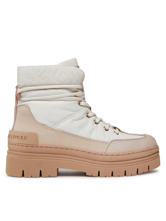 Tommy Hilfiger Tommy Hilfiger Žygio batai Th Monogram Outdoor Boot FW0FW07502 Balta
