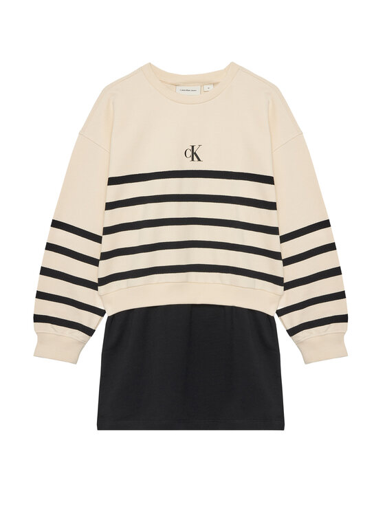 Calvin Klein Jeans Calvin Klein Jeans Trikotažinė suknelė IG0IG02963 D Smėlio Relaxed Fit