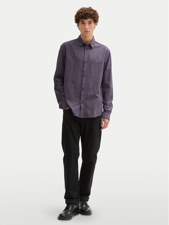 Tom Tailor Denim Tom Tailor Denim Koszula 1042551 Fioletowy Relaxed Fit