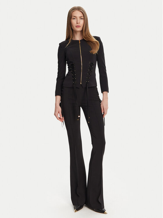 Elisabetta Franchi Elisabetta Franchi Kalhoty z materiálu PA-083-51E2 Černá Regular Fit