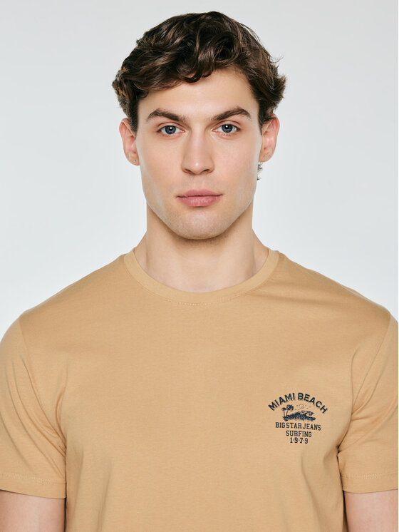 BIG STAR BIG STAR T-Shirt FORSER Beżowy Basic Fit