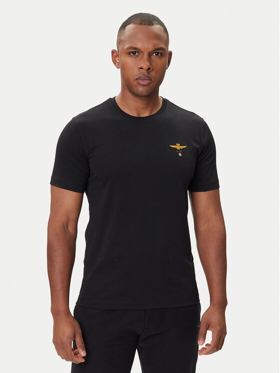 Aeronautica Militare Aeronautica Militare T-shirt 252TS1580UJ00372 Crna Regular Fit