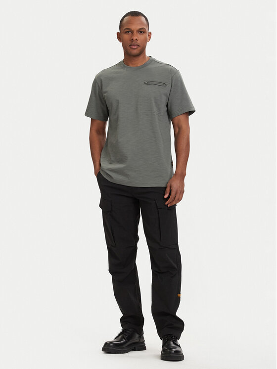 G-Star Raw G-Star Raw T-Shirt Distressed D28891-E512 Σκούρο πράσινο Regular Fit